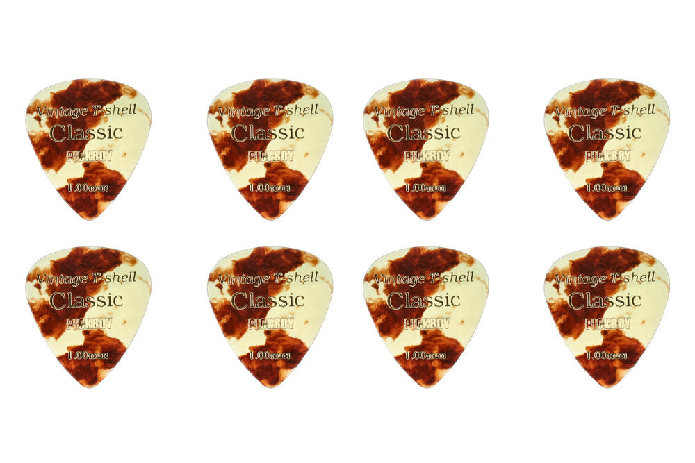 Pick Boy Vintage Classic T-Shell plektrum, kort, 1,00 mm, 8 st.