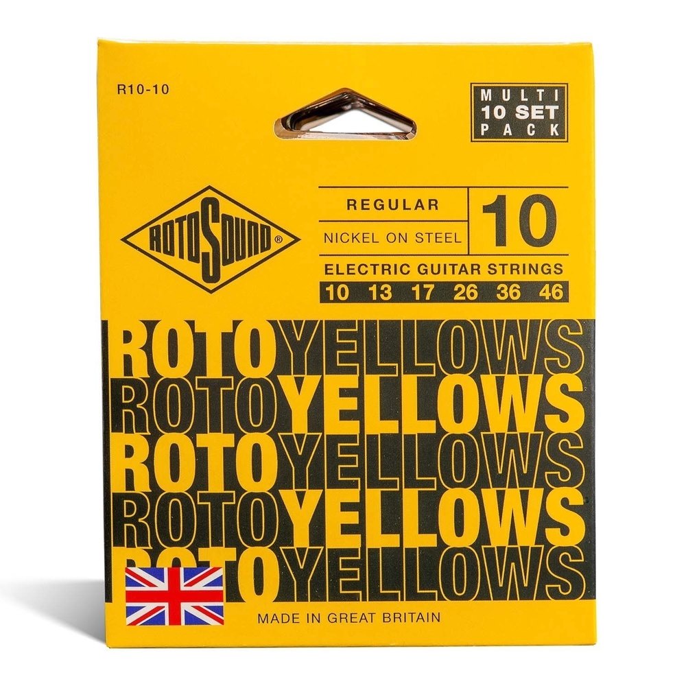 Rotosound Roto Yellows R10-10 elgitarrsträngar 10-46, 10 set