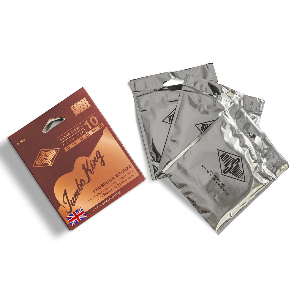 Rotosound Jumbo King JK10-3 westerngitarrsträngar 10-50, 3 set