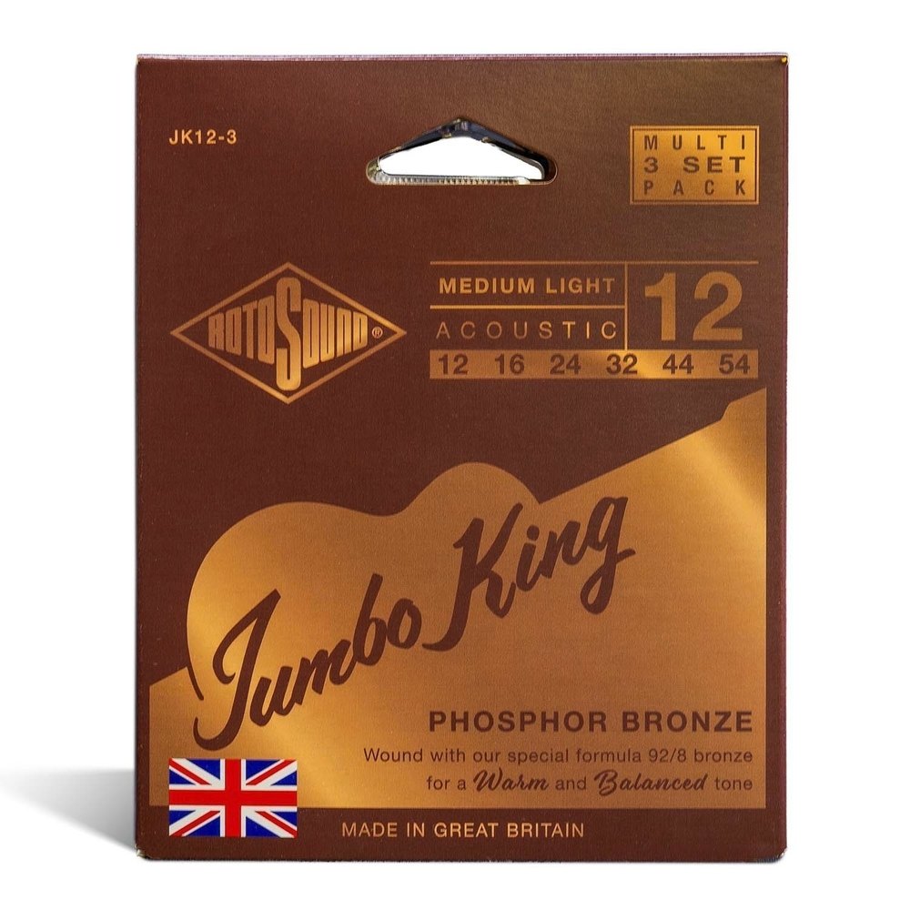 Rotosound Jumbo King JK12-3 westerngitarrsträngar 12-54, 3 set