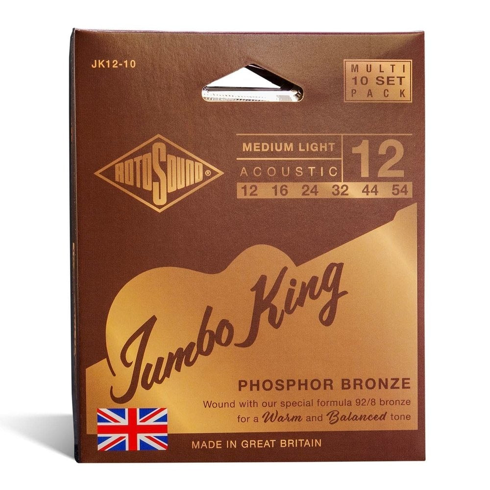 Rotosound Jumbo King JK12-10 westerngitarrsträngar 12-54, 10 set