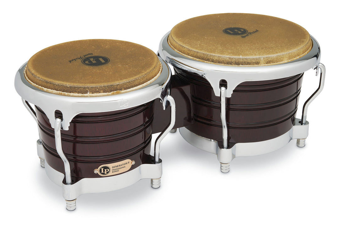 Latin Percussion bongo Generation II trä - mörkt trä, krom HW (LP201AX-2DW)