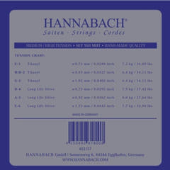 Hannabach 950 E1 diskantsträng, klassisk gitarr, medium/high tension
