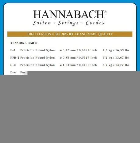 Hannabach 825 D4 bassträng för klassisk gitarr, high tension