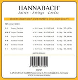 Hannabach strängar för klassisk gitarr serie 725 Medium/High Tension Goldin – diskantset 3 st (7258MHTC)