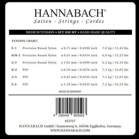 Hannabach 850 A5 bassträng till klassisk gitarr, medium tension