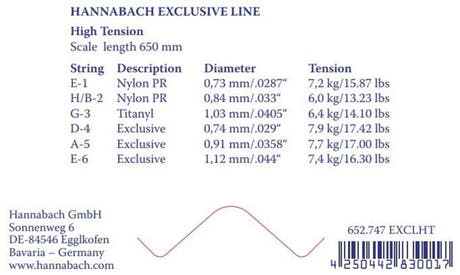 Hannabach Exclusive H/B2 diskantsträng, klassisk gitarr, hög spänning