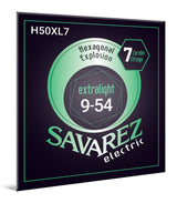 Savarez H50XL7 Hexagonal Explosion 7-strängad elgitarr, .009 till .054