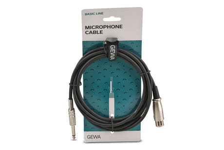 GEWA Basic Line mikrofonkabel 3 m, XLR-hona till mono-jack