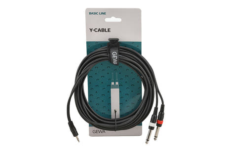 GEWA Basic Line Y-kabel 6 m, 3,5 mm minijack till 2 x mono-jack