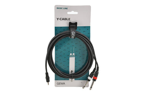 GEWA Basic Line Y-kabel 3 m, 3,5 mm minijack till 2 x mono-jack