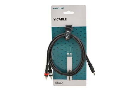 GEWA Basic Line Y-kabel 1,5 m, 3,5 mm minijack till 2 x cinch