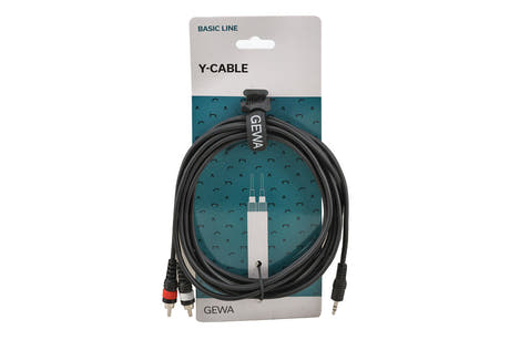 GEWA Basic Line Y-kabel 3 m, 3,5 mm minijack till 2 x cinch