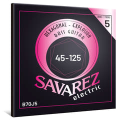 Savarez B70J5 Hexagonal Explosion 5-strängade bassträngar, medium