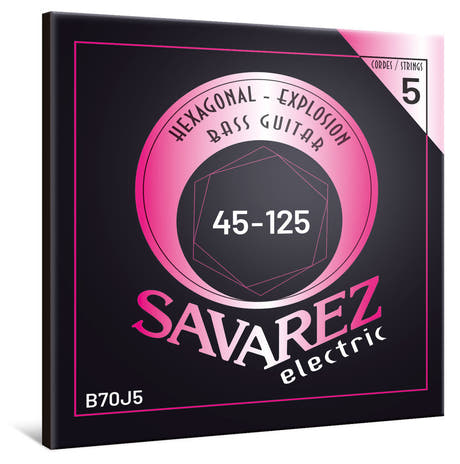 Savarez B70J5 Hexagonal Explosion 5-strängade bassträngar, medium