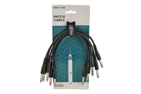 GEWA Basic Line patchkabel 0,3 m, rakt stereo-jack, 6 st.