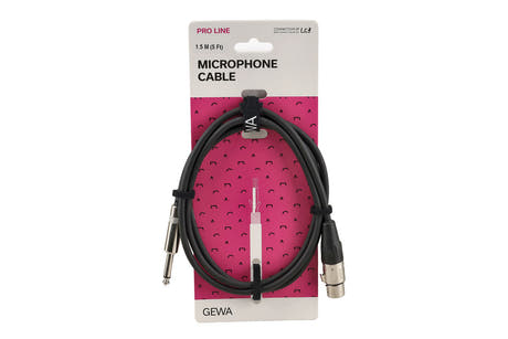 GEWA Pro Line mikrofonkabel 1,5 m, XLR-hona till mono-jack