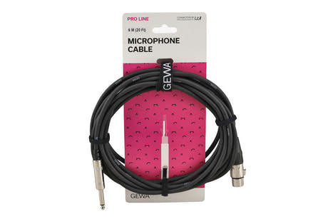 GEWA Pro Line mikrofonkabel 6 m, XLR-hona till mono-jack