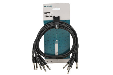 GEWA Basic Line patchkabel 0,9 m, rak stereo-jack, 6 st.