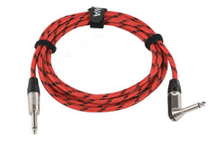 GEWA Pro Line instrumentkabel 3 m, svart-röd tweed, vinklad jack