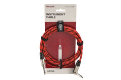 GEWA Pro Line instrumentkabel 3 m, svart-röd tweed, vinklad jack
