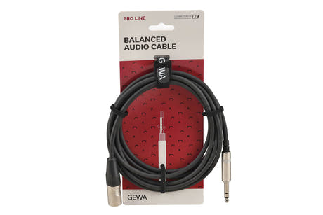 GEWA Pro Line balanserad kabel 3 m, stereo-jack till XLR-hane