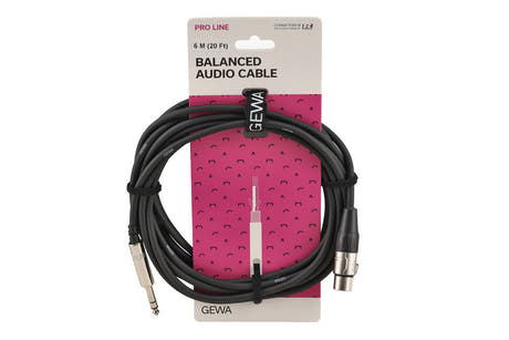 GEWA Pro Line balanserad kabel 6 m, stereo-jack till XLR-hona