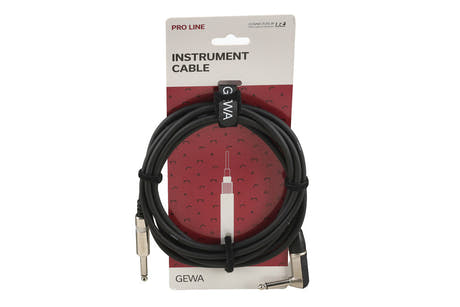 GEWA Pro Line instrumentkabel 3 m, rak till vinklad jack