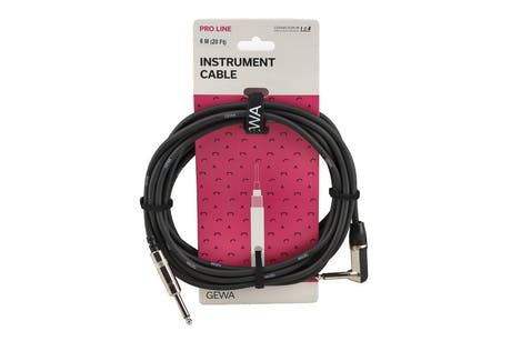 GEWA Pro Line instrumentkabel 6 m, rak till vinklad jack