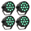 LED Spot Multicolor m. fjärrkontroll (12x3W) 4 St. Bundle
