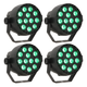 LED Spot Multicolor m. fjärrkontroll (12x3W) 4 St. Bundle