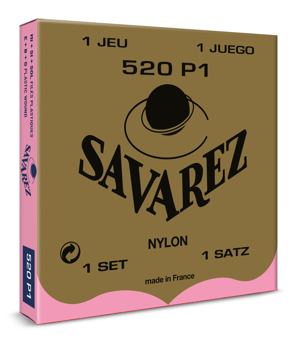 Savarez 511R plastbelagd E1-sträng för klassisk gitarr, 520P1