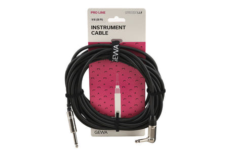 GEWA Pro Line instrumentkabel 9 m, rak till vinklad jack