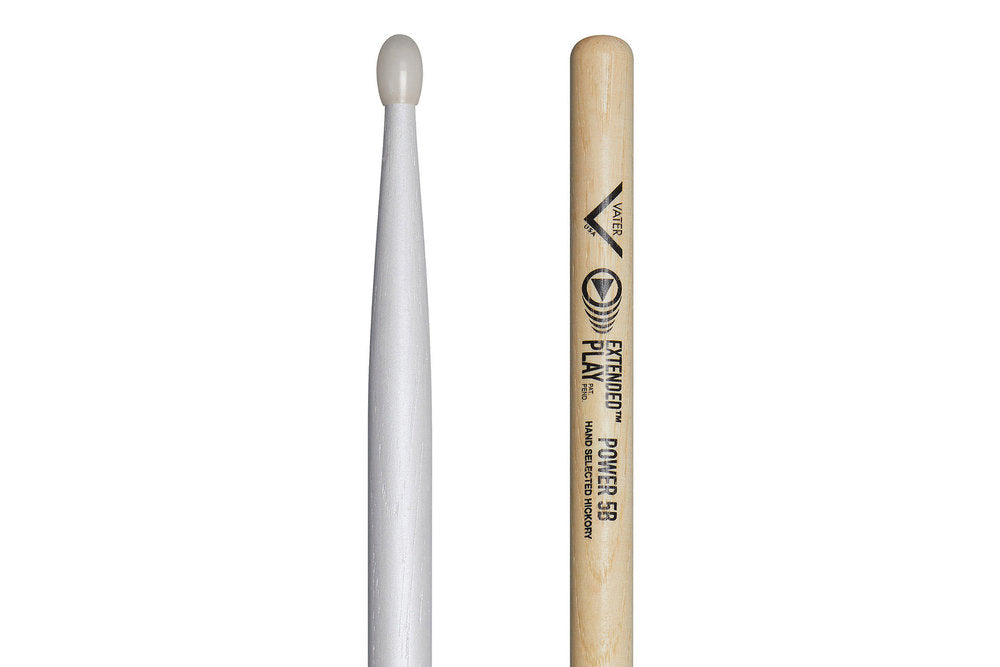 Vater Extended Play Power 5B trommestikker, hickory, nylonspids