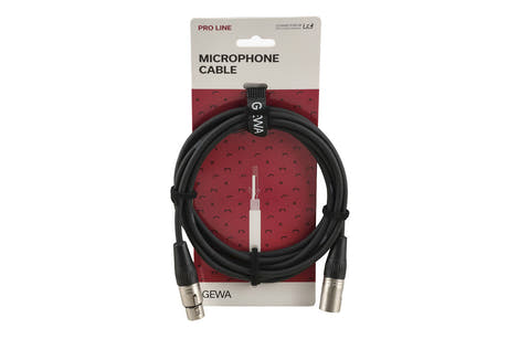 GEWA Pro Line mikrofonkabel 3 m, XLR-hona till XLR-hane