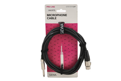 GEWA Pro Line mikrofonkabel 3 m, XLR-hona till mono-jack