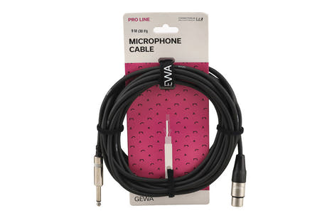 GEWA Pro Line mikrofonkabel 9 m, XLR-hona till monojack