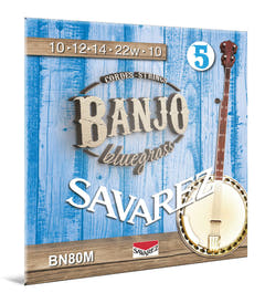 Savarez BN80M Bluegrass strängar för 5-strängad banjo, medium