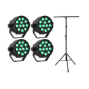 LED Spot Multicolor med fjärrkontroll (12x3W) & Perfex Ljusstativ