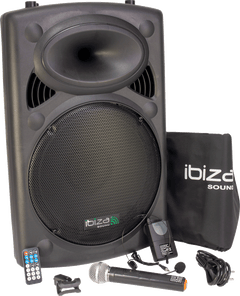 Ibiza bärbar högtalare med 15" bas (svart, 800W)