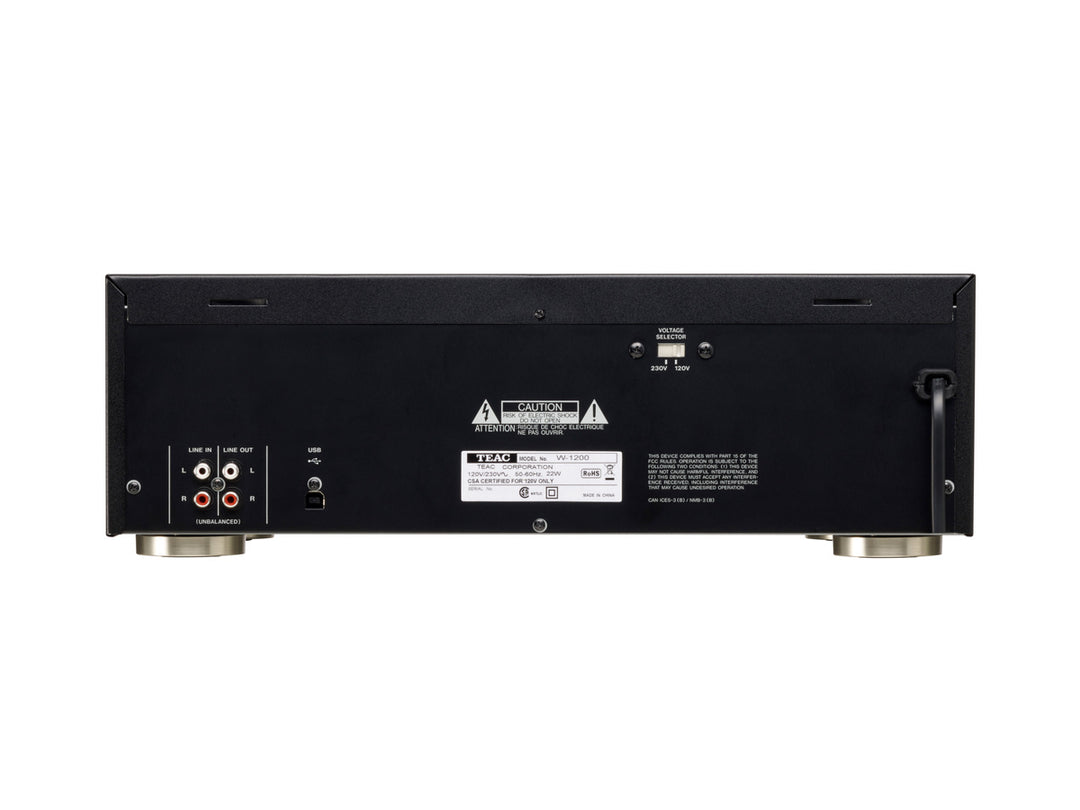 TEAC W-1200 dubbelkassettspelare (svart)