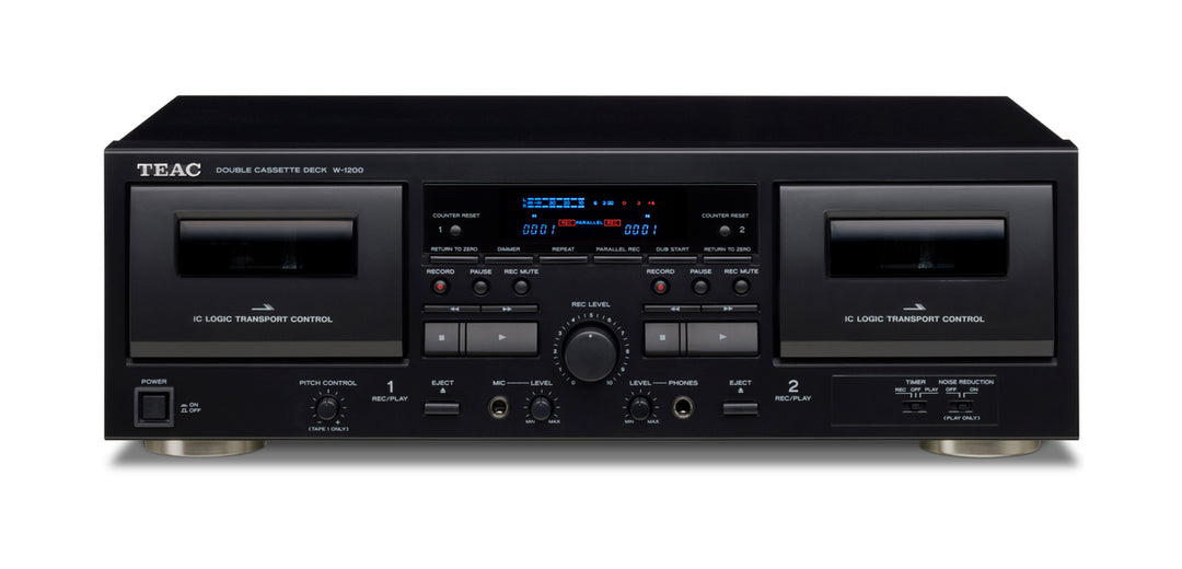 TEAC W-1200 dubbelkassettspelare (svart)