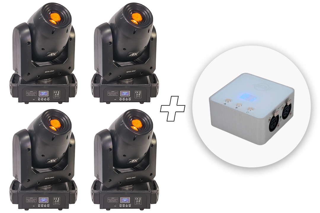 4 stycken. AFX MY60 Moving Head 60 Watt + Gratis MyDMX 3.0