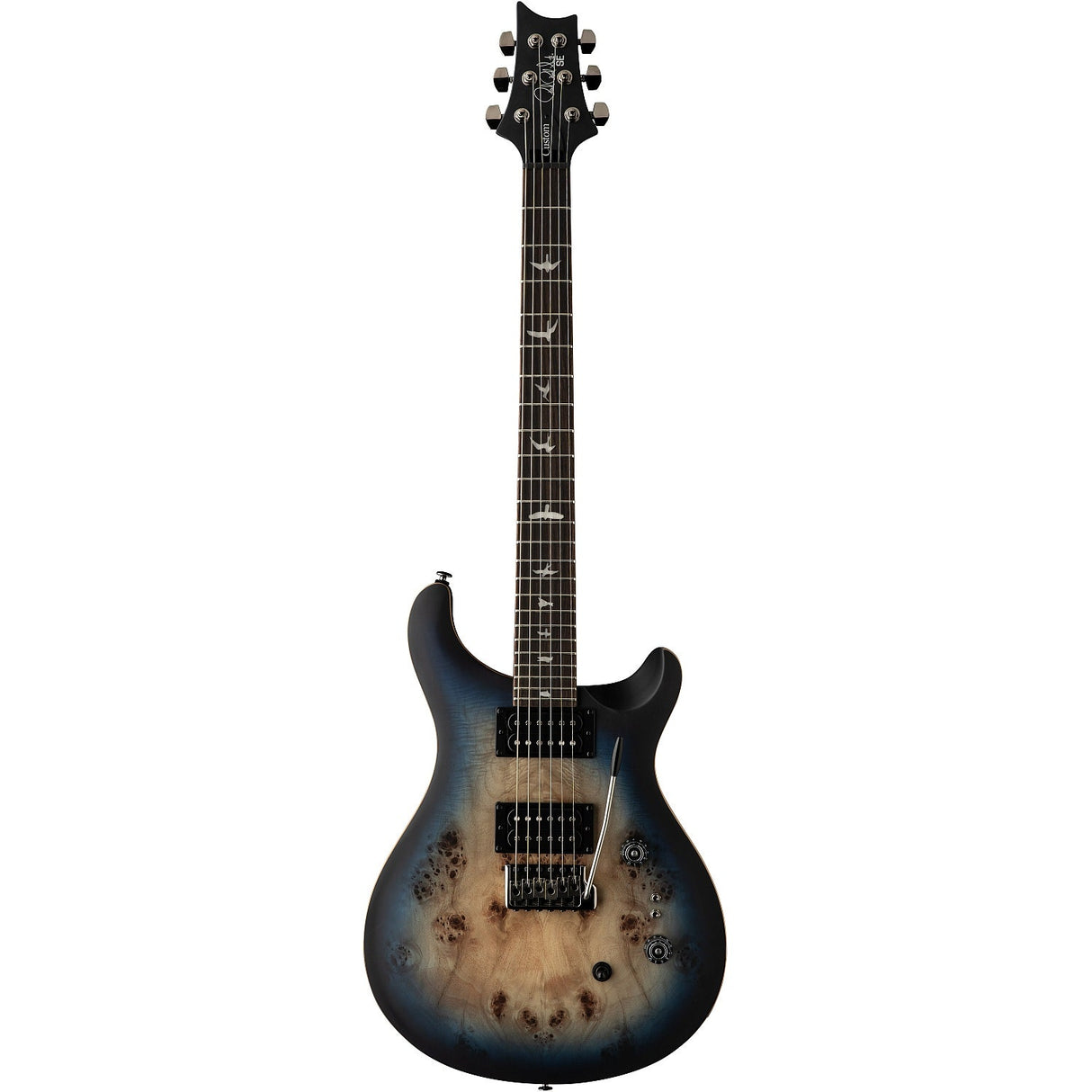 PRS SE Exotic Custom 24-08 Poplar Burl Lake Blue Midnight Bu