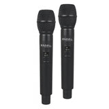 Dubbel UHF-mottagare med 2 handhållna mikrofoner