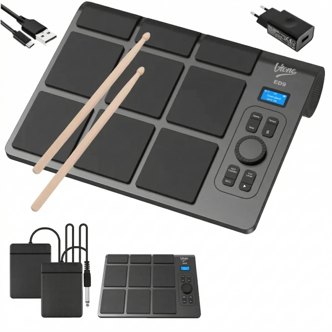 V-TONE ED9 batteridriven elektronisk trumma Pad