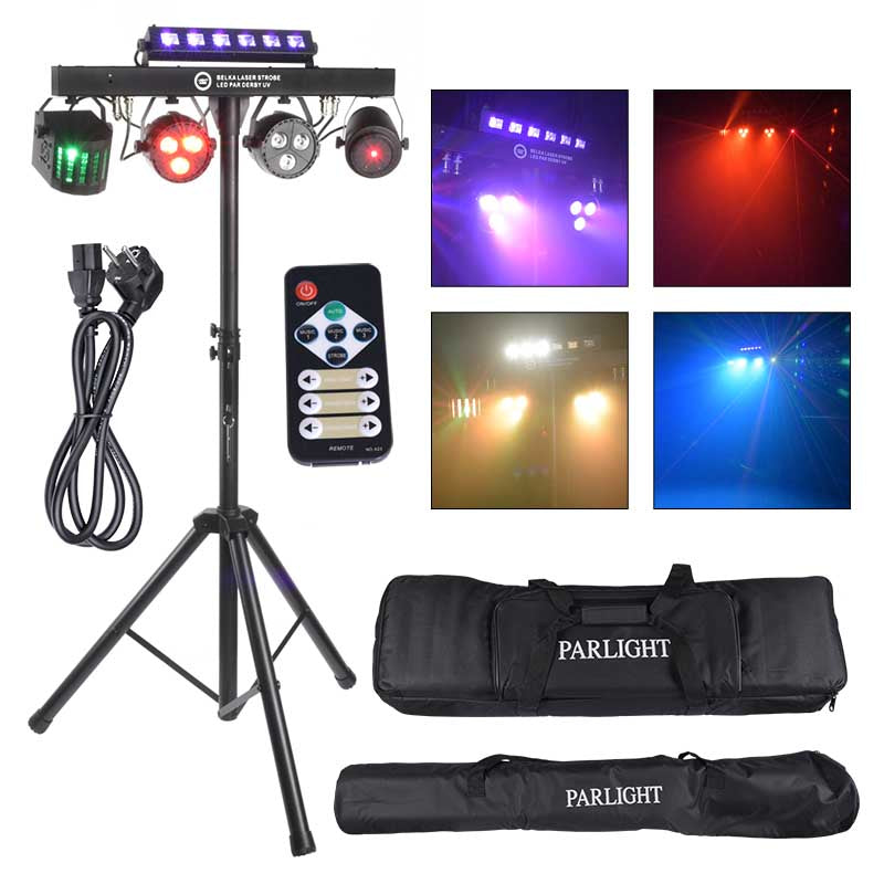 LIGHT4ME T-BAR LASER STROBE LED PAR DERBY UV IR multieffekt