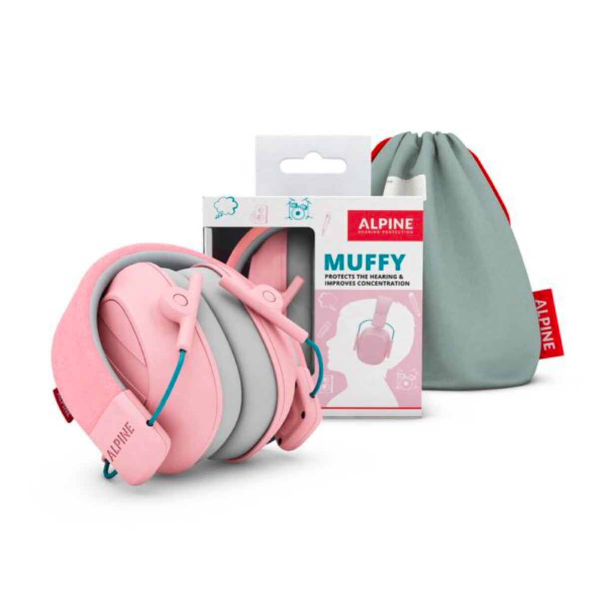 Alpine Muffy Mk2 hörselskydd för barn (rosa)