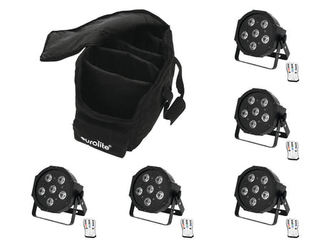 EUROLITE Set 5x LED SLS-603 + mjuk väska