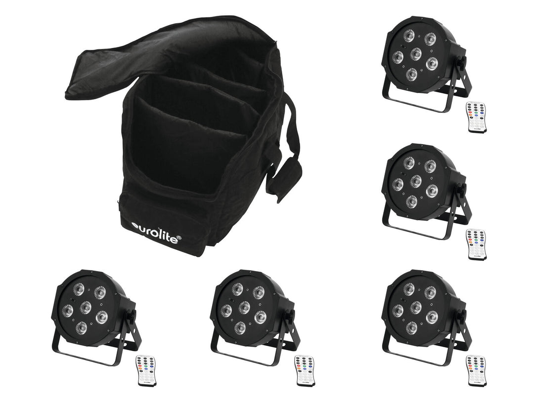 EUROLITE Set 5x LED SLS-603 + mjuk väska